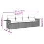 Set de sofás de jardín 4 pzas y cojines ratán sintético gris