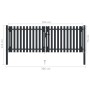 Doppeltes Zauntor aus anthrazitgrauem Stahl, 306 x 125 cm von vidaXL, Gartentore - Ref: Foro24-146350, Preis: 373,02 €, Rabat...
