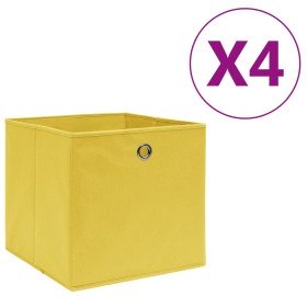 Cajas de almacenaje 4 uds tela no tejida amarillo 28x28x28 cm Cajas de almacenaje 4 uds tela no tejida amarillo 28x28x28 cm