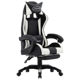 Gaming chair with white and black synthetic leather footrest. by vidaXL, Office chairs - Ref: Foro24-287991, Price: 166,83 €,...