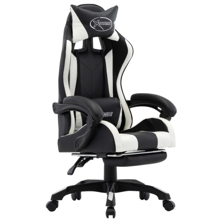 Gaming-Stuhl mit Fußstütze Kunstleder in Schwarz und Weiß von vidaXL, Bürostühle - Ref: Foro24-287991, Preis: 166,83 €, Rabat...