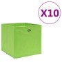 Cajas de almacenaje 10 uds tela no tejida verde 28x28x28 cm en Cestas para almacenaje | Comprar online en Foro24