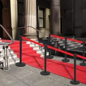 Black iron airport tape barrier 4 units by vidaXL, Safety barriers - Ref: Foro24-149577, Price: 120,60 €, Discount: %