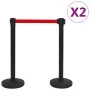Black iron airport tape barrier 4 units by vidaXL, Safety barriers - Ref: Foro24-149577, Price: 120,60 €, Discount: %