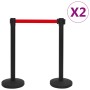 Flughafen-Absperrband aus schwarzem Eisen, 4 Einheiten von vidaXL, Sicherheitsbarrieren - Ref: Foro24-149577, Preis: 136,13 €...