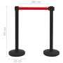 Flughafen-Absperrband aus schwarzem Eisen, 4 Einheiten von vidaXL, Sicherheitsbarrieren - Ref: Foro24-149577, Preis: 136,13 €...