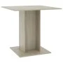 Mesa de comedor de madera contrachapada color roble 80x80x75 cm de vidaXL, Mesas de cocina y de comedor - Ref: Foro24-800255,...