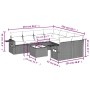 Set de muebles de jardín 9 pzas y cojines ratán sintético gris
