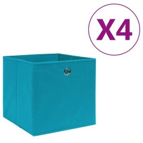 Cajas de almacenaje 4 uds tela no tejida azul bebé 28x28x28 cm Cajas de almacenaje 4 uds tela no tejida azul bebé 28x28x28 cm