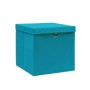 Cajas de almacenaje con tapas 4 uds azul bebé 28x28x28 cm