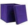 Storage boxes with lids 4 pcs purple fabric 32x32x32 cm by vidaXL, Storage baskets - Ref: Foro24-288354, Price: 31,07 €, Disc...