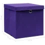 Storage boxes with lids 4 pcs purple fabric 32x32x32 cm by vidaXL, Storage baskets - Ref: Foro24-288354, Price: 31,07 €, Disc...
