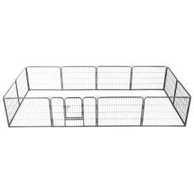 Hundegehege 12 Stahlpaneele 80x60 cm schwarz von vidaXL, Hundehütten und Zäune - Ref: Foro24-170573, Preis: 166,62 €, Rabatt: %