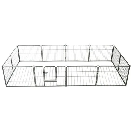 Dog pen 12 steel panels 80x60 cm black by vidaXL, Dog kennels and fences - Ref: Foro24-170573, Price: 182,73 €, Discount: %