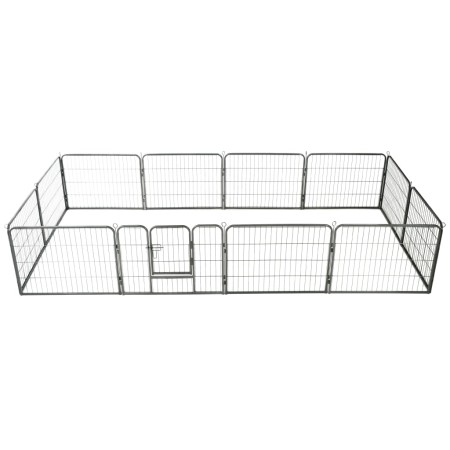 Hundegehege 12 Stahlpaneele 80x60 cm schwarz von vidaXL, Hundehütten und Zäune - Ref: Foro24-170573, Preis: 194,18 €, Rabatt: %