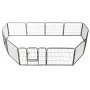 Hundegehege 12 Stahlpaneele 80x60 cm schwarz von vidaXL, Hundehütten und Zäune - Ref: Foro24-170573, Preis: 179,46 €, Rabatt: %