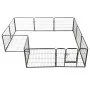 Hundegehege 12 Stahlpaneele 80x60 cm schwarz von vidaXL, Hundehütten und Zäune - Ref: Foro24-170573, Preis: 179,46 €, Rabatt: %