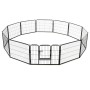 Hundegehege 12 Stahlpaneele 80x60 cm schwarz von vidaXL, Hundehütten und Zäune - Ref: Foro24-170573, Preis: 194,18 €, Rabatt: %