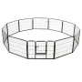 Hundegehege 12 Stahlpaneele 80x60 cm schwarz von vidaXL, Hundehütten und Zäune - Ref: Foro24-170573, Preis: 179,46 €, Rabatt: %