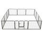 Hundegehege 12 Stahlpaneele 80x60 cm schwarz von vidaXL, Hundehütten und Zäune - Ref: Foro24-170573, Preis: 194,18 €, Rabatt: %