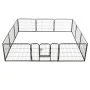 Hundegehege 12 Stahlpaneele 80x60 cm schwarz von vidaXL, Hundehütten und Zäune - Ref: Foro24-170573, Preis: 179,46 €, Rabatt: %