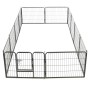 Hundegehege 12 Stahlpaneele 80x60 cm schwarz von vidaXL, Hundehütten und Zäune - Ref: Foro24-170573, Preis: 194,18 €, Rabatt: %