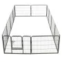 Hundegehege 12 Stahlpaneele 80x60 cm schwarz von vidaXL, Hundehütten und Zäune - Ref: Foro24-170573, Preis: 179,46 €, Rabatt: %