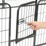 Hundegehege 12 Stahlpaneele 80x60 cm schwarz von vidaXL, Hundehütten und Zäune - Ref: Foro24-170573, Preis: 179,46 €, Rabatt: %
