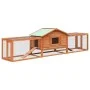 Conejera madera maciza pino y abeto 310x70x87 cm de vidaXL, Jaulas y habitáculos para animales pequeños - Ref: Foro24-170642,...