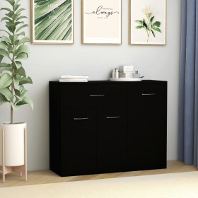 Schwarzes Sperrholz-Sideboard 88x30x70 cm von vidaXL, Sideboards - Ref: Foro24-800676, Preis: 73,52 €, Rabatt: %