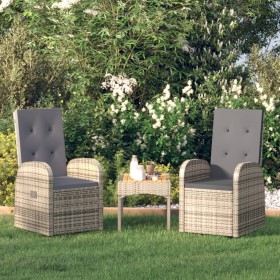 Sillas reclinables de jardín y cojines 2 unidades ratán PE gris de vidaXL, Sillas de jardín - Ref: Foro24-47676, Precio: 301,...