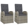 Liegende Gartenstühle und Kissen, 2 Einheiten, graues PE-Rattan von vidaXL, Gartenstühle - Ref: Foro24-47676, Preis: 302,25 €...