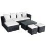 4-teiliges Gartenmöbel-Set und schwarze synthetische Rattankissen von vidaXL, Gartensets - Ref: Foro24-42586, Preis: 446,44 €...