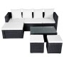 4-teiliges Gartenmöbel-Set und schwarze synthetische Rattankissen von vidaXL, Gartensets - Ref: Foro24-42586, Preis: 446,44 €...