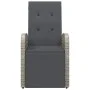 Sillón reclinable de jardín con cojín ratán sintético gris de vidaXL, Sillas de jardín - Ref: Foro24-47677, Precio: 150,02 €,...