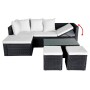 4-teiliges Gartenmöbel-Set und schwarze synthetische Rattankissen von vidaXL, Gartensets - Ref: Foro24-42586, Preis: 446,44 €...