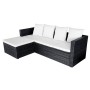 4-teiliges Gartenmöbel-Set und schwarze synthetische Rattankissen von vidaXL, Gartensets - Ref: Foro24-42586, Preis: 446,44 €...