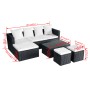 4-teiliges Gartenmöbel-Set und schwarze synthetische Rattankissen von vidaXL, Gartensets - Ref: Foro24-42586, Preis: 446,44 €...