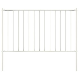 Panel valla y postes acero recubrimiento polvo blanco 1,7x1,25m