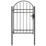 Garden gate with upper arch 100x150 cm black steel by vidaXL, garden gates - Ref: Foro24-143086, Price: 180,97 €, Discount: %