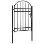 Garden gate with upper arch 100x150 cm black steel by vidaXL, garden gates - Ref: Foro24-143086, Price: 180,97 €, Discount: %