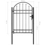 Garden gate with upper arch 100x150 cm black steel by vidaXL, garden gates - Ref: Foro24-143086, Price: 180,97 €, Discount: %