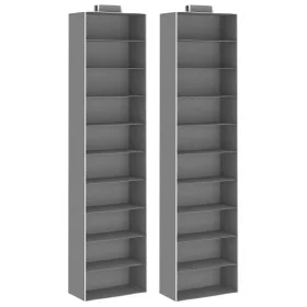 2 Pcs Hanging Closet Organizers with 10 Shelves Fabric by vidaXL, Dresser Organizers and Bar Hangers - Ref: Foro24-288328, Pr...