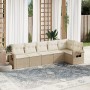 Juego de sofás jardín con cojines 6 pzas ratán sintético beige