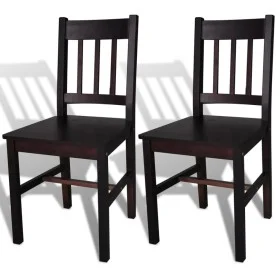 Esszimmerstühle 2 Einheiten dunkelbraunes Kiefernholz von vidaXL, Essstühle - Ref: Foro24-241516, Preis: 112,51 €, Rabatt: %