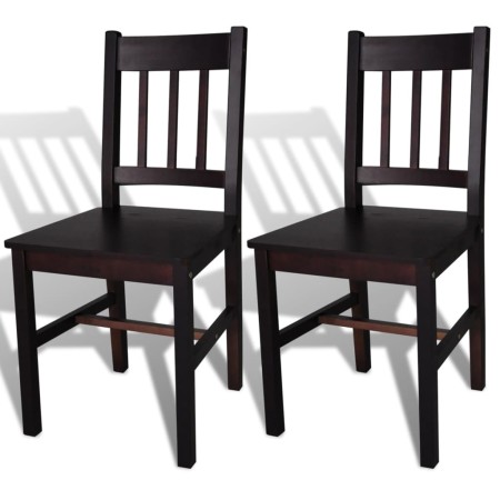 Esszimmerstühle 2 Einheiten dunkelbraunes Kiefernholz von vidaXL, Essstühle - Ref: Foro24-241516, Preis: 110,11 €, Rabatt: %