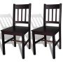 Dining chairs 2 units dark brown pine wood by vidaXL, dining chairs - Ref: Foro24-241516, Price: 110,11 €, Discount: %