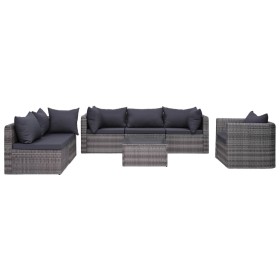 7-piece garden sofa set and gray synthetic rattan cushions by vidaXL, Garden sets - Ref: Foro24-44158, Price: 960,40 €, Disco...