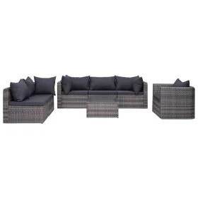 7-teiliges Gartensofa-Set und graue synthetische Rattankissen von vidaXL, Gartensets - Ref: Foro24-44158, Preis: 648,96 €, Ra...