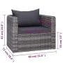 7-teiliges Gartensofa-Set und graue synthetische Rattankissen von vidaXL, Gartensets - Ref: Foro24-44158, Preis: 648,96 €, Ra...
